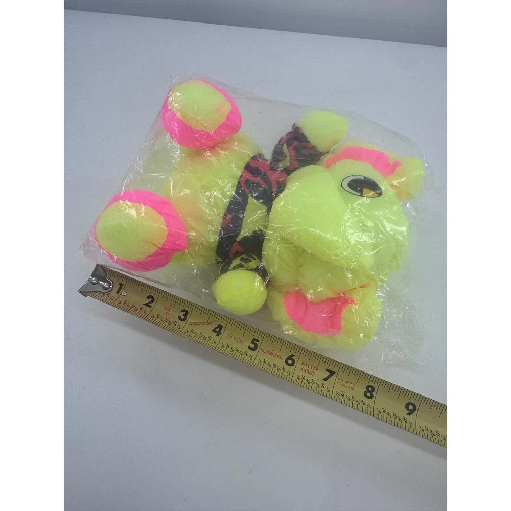Oriental Trading Plush Elephant Unisex 8in Neon Yellow Pink Nylon Parachute‎ New